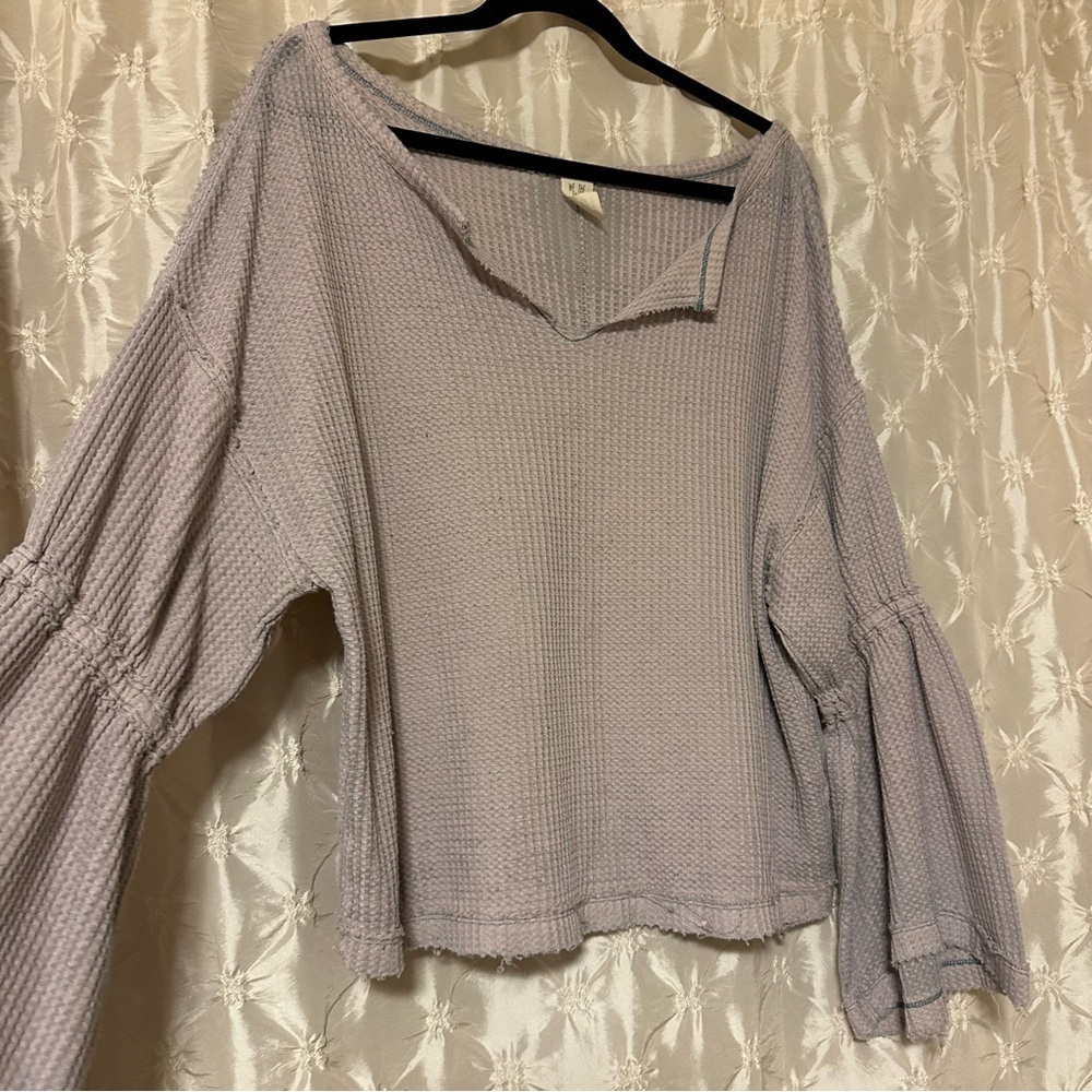 Free People Dahlia Thermal Long Sleeve Top - Lavender - Picture 4 of 12